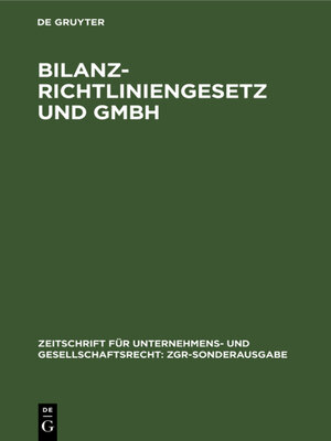 cover image of Bilanzrichtliniengesetz und GmbH